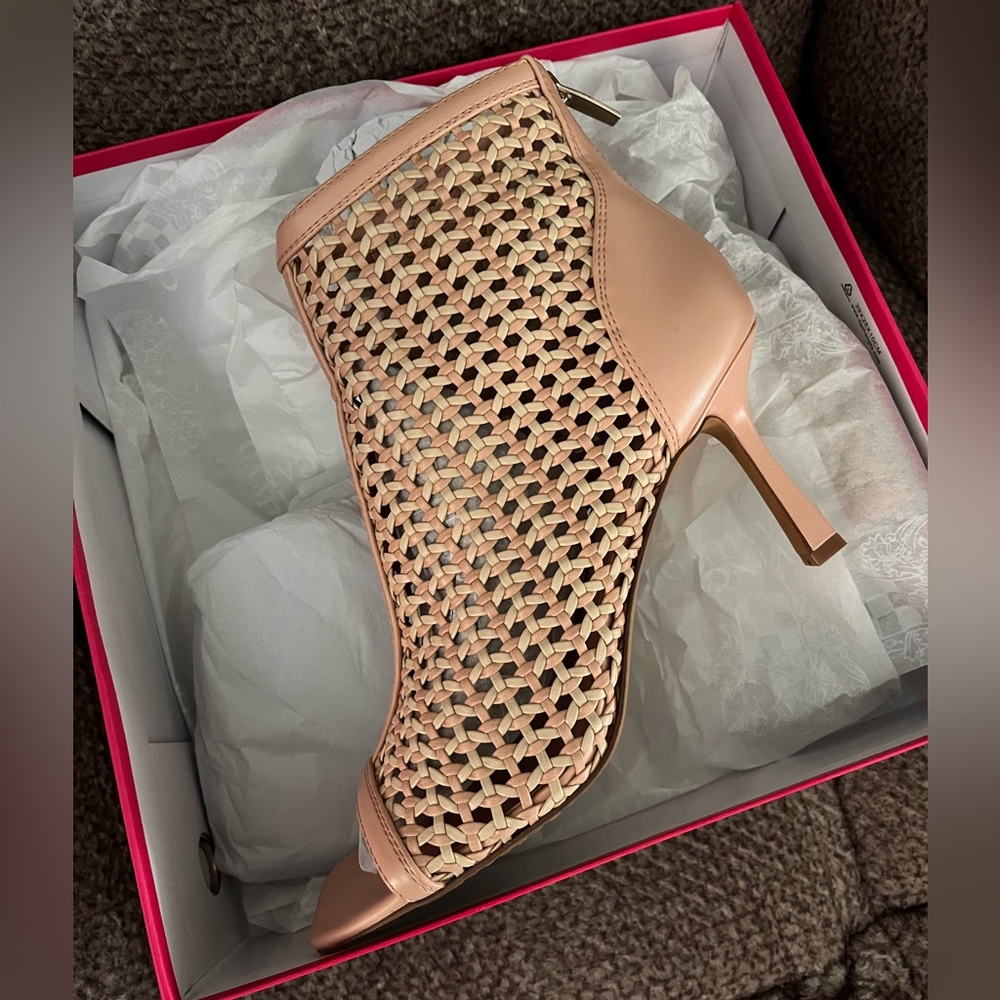Vince Camuto Pink Woven Heeled Boots